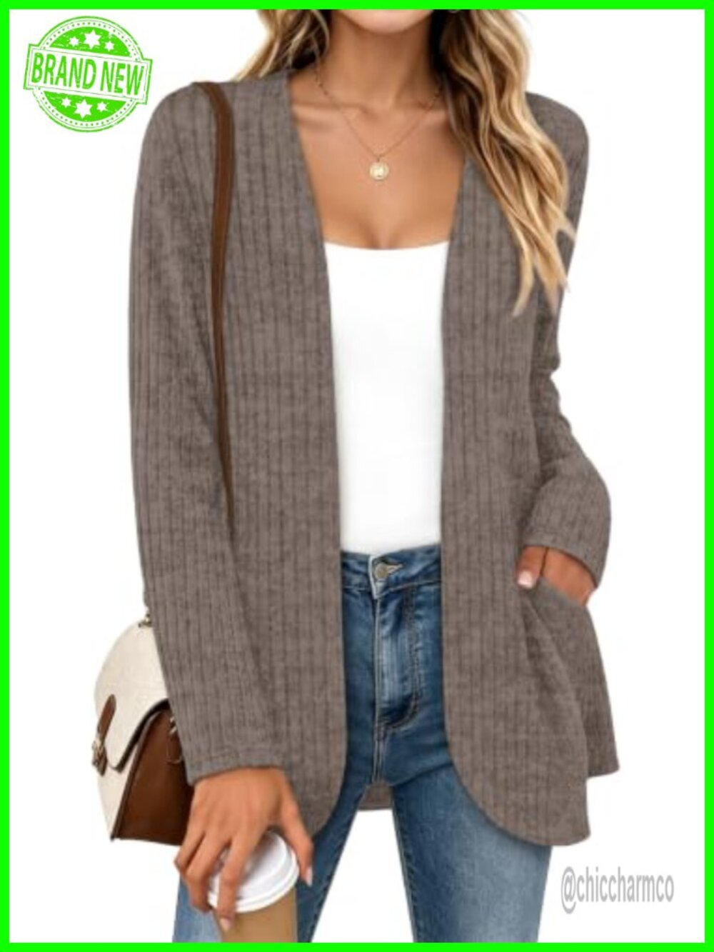 Womens Open Front Cardigan Sweater Long Sleeve Lightweight Casual Layer